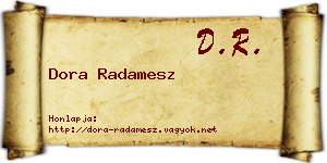 Dora Radamesz névjegykártya